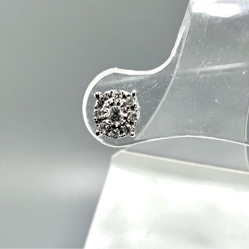 Single Sterling Silver Diamond Earring